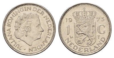 Нидерланды 1 гульден 1973 Юлиана (1948-1980) KM 184a никель 186-426