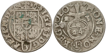 Польша 3 полкера (3 полторака - 1 крейцер) 1623 Сигизмунд III Ваза (1587-1632) Gorecki B.23 серебро 4160-125
