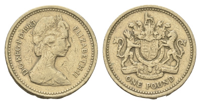 Великобритания 1 фунт 1983 Елизавета II (1952-2022) KM 933, Spink 4221 никель латунь 4681-351