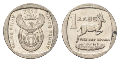 ЮАР 1 ранд 2013 KM 504 медь плакированная никелем 4627-563