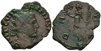 Римская Империя, императоры в Галлии антониниан 269 - 270 Викторин, IMP C VICTORINVS P F AVG, бюст императора / PAX AVG, Пация, персонификация Мира RIC 118 биллон 1073-19-71