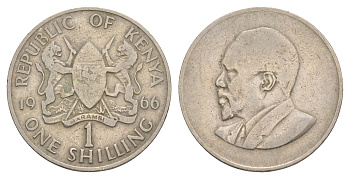Кения 1 шиллинг 1966 Джомо Кениата KM 5 медно-никель 4650-345