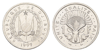 Джибути 1 франк 1999 KM 20 алюминий UNC 4671-342