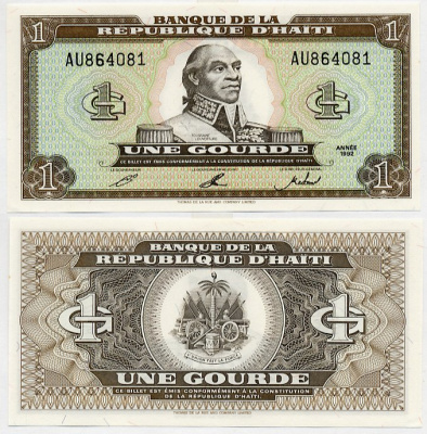 ГАИТИ 1 ГУРД 1992 Pick 259a бумага UNC (ПРЕСС) 6287-9-1-1