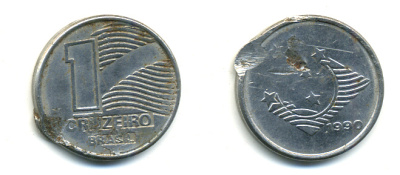 Бразилия 1 крузейро 1990 KM 617 нержавеющая сталь 93-1025