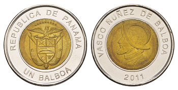 Панама 1 бальбоа 2011 KM 141 биметалл UNC 4642-731