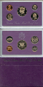 США официальный набор из 5 монет, в пластике 1991 S, Джон Кеннеди, в твердом пластике KM PS 167   PROOF  8-2-04-30