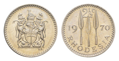 Родезия 2-1/2 цента 1970 (год-тип) KM 11 медно-никель  UNC  4640-935