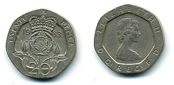 Великобритания 20 пенсов 1983 Елизавета II (1952-2022) KM 931, Spink 4230 (G1) медно-никель 4110-1022