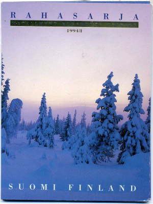 Финляндия госнабор из 5 монет плюс оригинальный жетон 1994 UNC 3-4-1-49