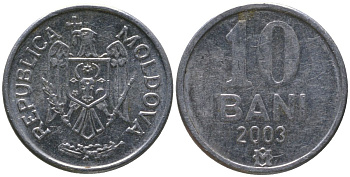 Молдавия 10 бани 2003 KM 7 алюминий 4549-743