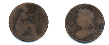 Великобритания 1/2 пенни 1899 Виктория (1837-1901) KM 789, Spink 3962 бронза 4379-655