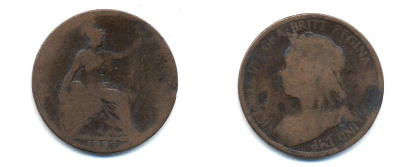 Великобритания 1/2 пенни 1899 Виктория (1837-1901) KM 789, Spink 3962 бронза 4379-655