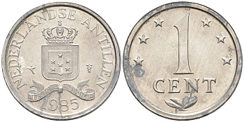 Нидерландские Антилы 1 цент 1985 Беатрикс (1980-2013) KM 8а алюминий 4169-311