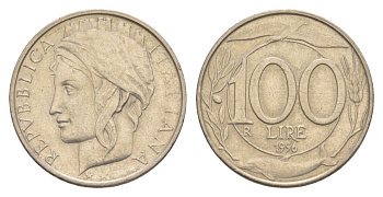 Италия 100 лир 1996 R KM 159 медно-никель 4633-756