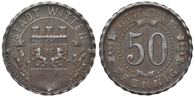 Германия, Виттен 50 пфеннигов 1919 Северный Рейн-Вестфалия, нотгельд Funck 604.6 железо 4121-511