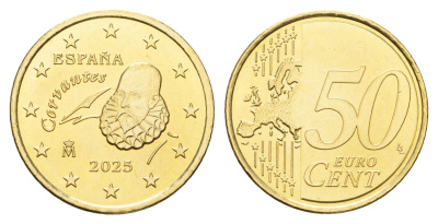 Испания 50 евроцентов 2025 тираж 2.500 экземпляров KM 1149 нордик BU 4670-1242