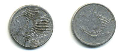 Бразилия 1 крузейро 1990 KM 617 нержавеющая сталь 93-1026