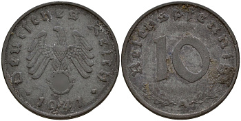 Германия 10 рейхспфеннигов 1941 A KM 101, J.371 цинк 4148-733