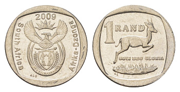 ЮАР 1 ранд 2009 KM 468 медь плакированная никелем 4627-543