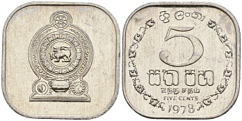Шри-Ланка 5 центов 1978 KM 139a алюминий 4136-569