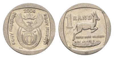 ЮАР 1 ранд 2004 KM 333 медь плакированная никелем 4627-427