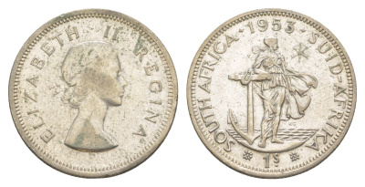 ЮАР 1 шиллинг 1953 KM 49 серебро 4178-643