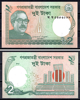 Бангладеш 2 така 2012 Pick 52 b бумага UNC (пресс) 401-74-3-2