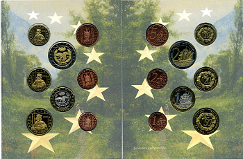 Андорра набор из 8 монет 2003 1 евроцент-2 евро, европробники, в оригинальном буклете UNC 00-00