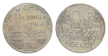 Эбинген 10 пфеннигов 1918 Funck 107.1, Men05 6084.1, Men18 7630.1 железо 4708-949