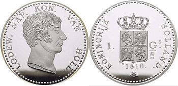 НИДЕРЛАНДЫ МЕДАЛЬ ND 1 ГУЛЬДЕН 1810, ДИАМЕТР 45 ММ., ВЕС 31,33 ГР. серебро PROOF 01-149-34