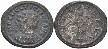 Римская Империя аврелианиан 275 Тацит SALVS PVBLI Тицин Very fine RIC 160 var бронза, серебрение 1073-16-111