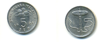 МАЛАЙЗИЯ 5 СЕН 1994 KM 50 медно-никель 176-757