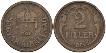 Венгрия 2 филлера 1926 BP KM 506 бронза 4115-1059
