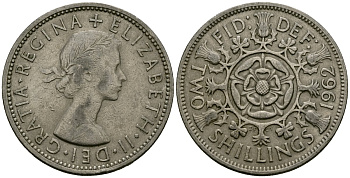 Великобритания 2 шиллинга (флорин) 1962 Елизавета II (1952-2022) KM 906, Spink 4146 медно-никель 4120-832