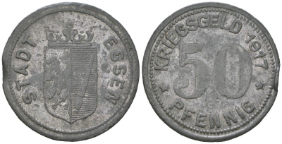 Эссен 50 пфеннигов 1917 Funck 123.1 цинк 4616-233