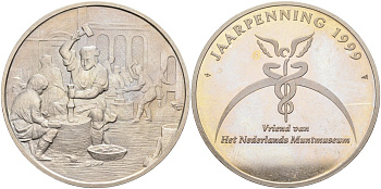 Нидерланды медаль 1999 Нидерландский монетный двор, чекан монет, диаметр 38 мм медно-никель PROOF 02-037-25