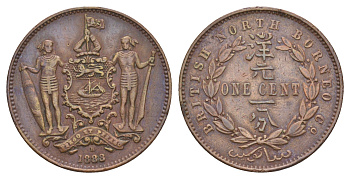 Северное Борнео 1 цент 1888 KM 2 бронза 1521-625