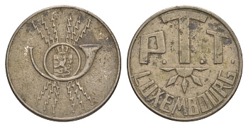Люксембург телефонный жетон ND (1959-1965) PTT Weiller 1701, AK 001 медно-никель 4641-1036
