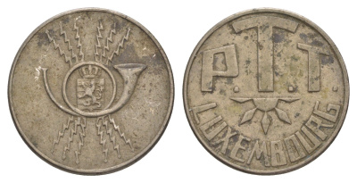 Люксембург телефонный жетон ND (1959-1965) PTT Weiller 1701, AK 001 медно-никель 4641-1036