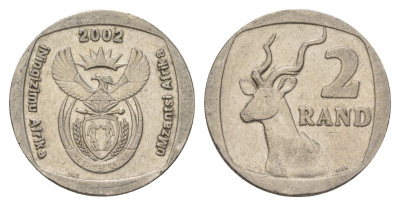 ЮАР 2 ранда 2002 KM 273 медь плакированная никелем 4626-1225