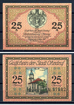 Ордруф (Тюрингии) 25 пфеннигов 1921 бумага UNC (пресс) 7556-14-4-1