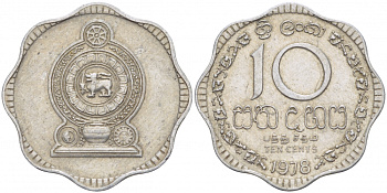 Шри-Ланка 10 центов 1978 KM 140а алюминий 60-1242