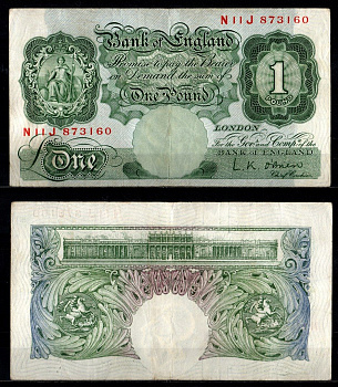 Англия 1 фунт ND (1948-1960) Pick 369 c бумага 2198-27-1-1