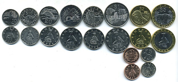 Зимбабве лот из 10 монет 1997-2003 (1, 5, 10, 20, 50 центов, 1, 2, 5, 10, 25 долларов) UNC 181-1121-1133