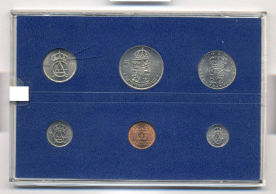 Швеция набор из 6 монет 1972 Густав VI Адольф (1950-1973) UNC 2-4-1-11