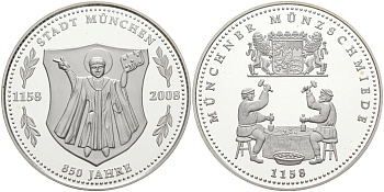 ФРГ - МЮНХЕН МЕДАЛЬ 2008 МОНЕТНЫЙ ДВОР серебро PROOF 1072-9-12