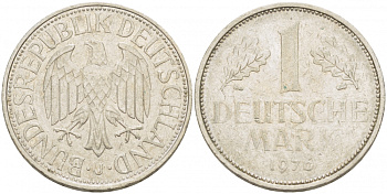 ФРГ 1 МАРКА 1976 J KM 110, J. 385 медно-никель 3718-1145