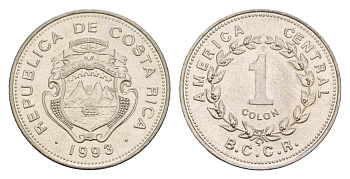 Коста-Рика 1 колон 1993 KM 210 нержавеющая сталь UNC 4656-955