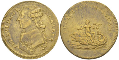 Франция жетон ND Людовик XVI (1774-1792) PRIICITAS PUPIICAS, диаметр 24,5 мм.  латунь    210-125